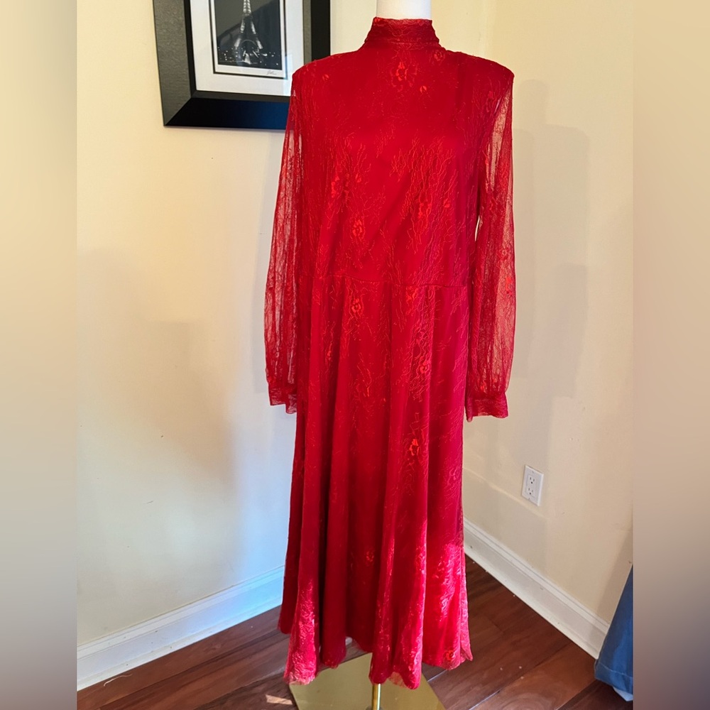 Eloquii Red Long Sleeve Dress - Picture 2 of 6
